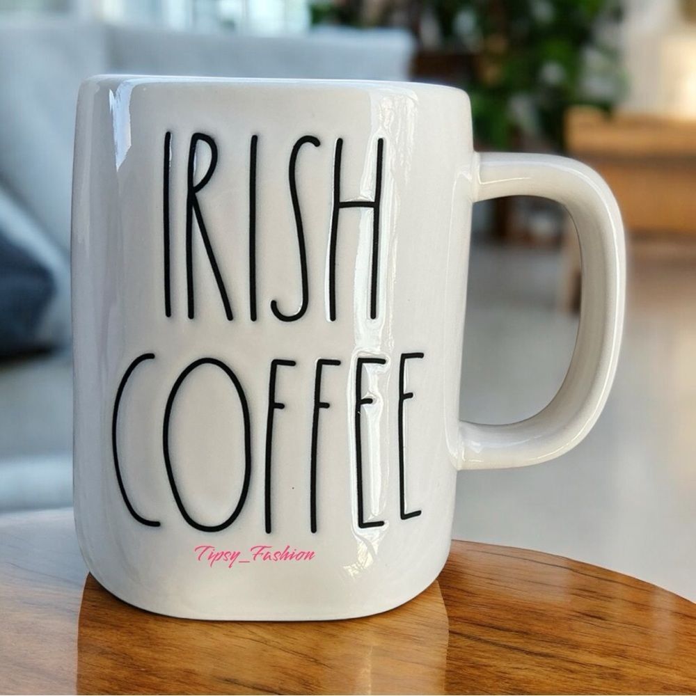 Rae Dunn IRISH COFFEE Double Sided Coffee Mug St. Patrick’s Day NWT